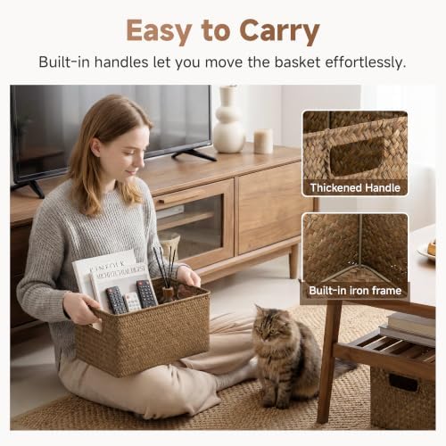 StorageWorks Wicker Baskets for Storage, Woven Baskets for Organizing - Image 4