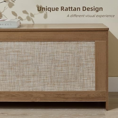 51.2" Storage Chest Extra Large, Rattan Storage Bench,(Cherry Brown - Image 6