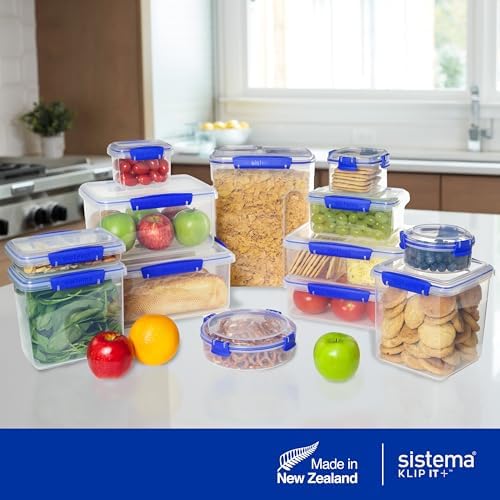 Sistema KLIP IT Large Food Storage Container, Airtight & Stackable, Dishwasher, Freezer, & Microwave-Safe, BPA-Free, 7 L (Single) (Pack of 4) - Image 6