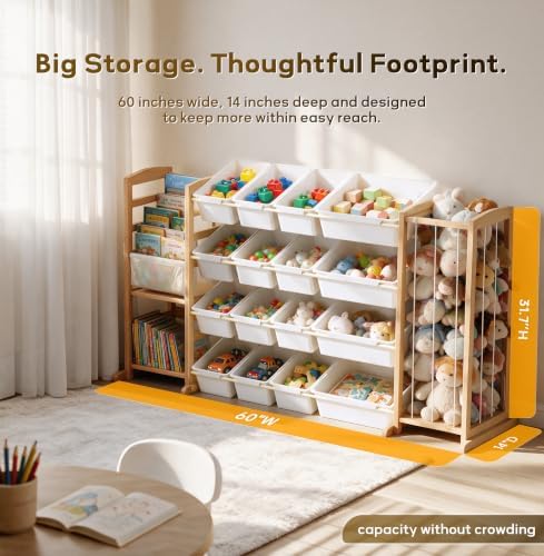 【 In 】 Stuffed Animal Storage kid toy Organizer Bins for Boys Kids Room - Image 3