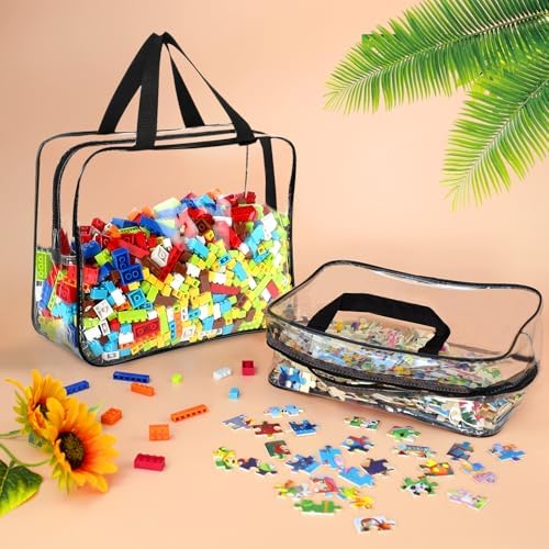 6 Packs Large Toy Storage Bags with Labels Reusable Clear Toy Organizer - Image 4