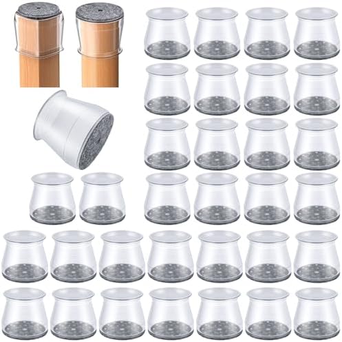 OASUM 32 Pcs Chair Leg Floor Protectors for Hardwood Floors, Silicone Large by OASMU
