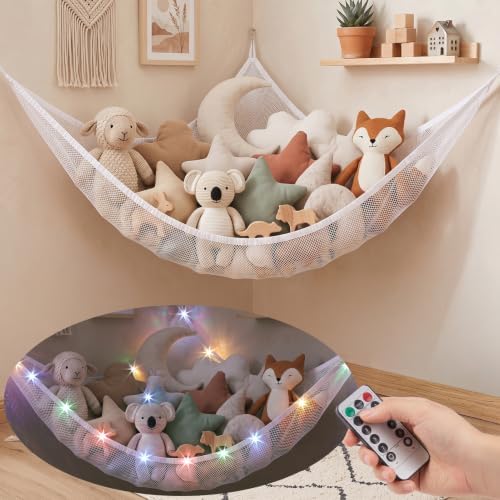 Stuffed Animals Hammock with Remote Control Toy Net Room Decor Storage by UnicornCastle
