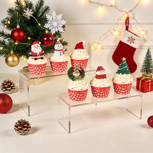 Acrylic Risers 8 Pcs (2 Sets), Clear Display Stands, 4 Sizes - Image 3