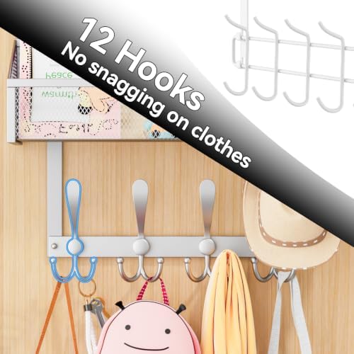 Kaiferty Over The Door Hooks Organizer, Coat Rack Over The Door Storage Hanger Towel Rack, Back of Door Storage Organizer for Bathroom,Bedroom,Kitchen,Office (Silver, 3-Tier) - Image 4