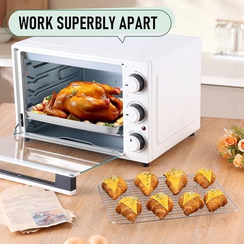 Homikit Quarter Sheet Pan with Wire Rack (2 Baking Sheet+2 Rack), 12" x 10" - Image 3