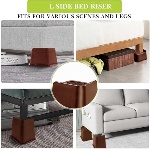 Bed Risers 2 inch, 3 inch, 4 inch, 6 inch, 8 inch Heavy Duty, Oversized Furniture Riser for Couch Sofa Table Chair Leg Frame Dorm, Support up to 6000 Lbs (Chocolat Brown 8 Pack, 2 inch) - Image 3