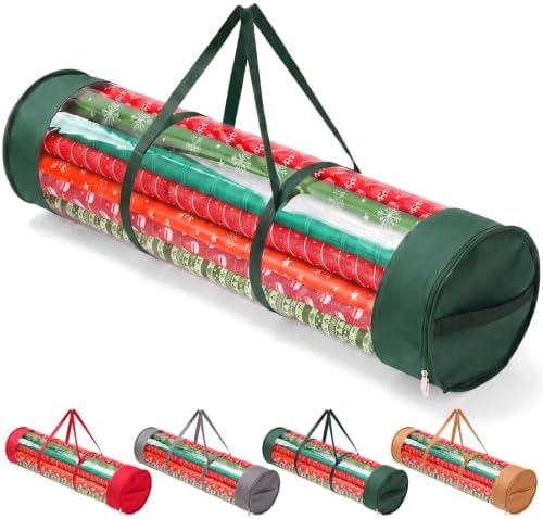 Christmas Wrapping Paper Organizer, 41" Gift Wrapping Paper Storage Green by Dntorx