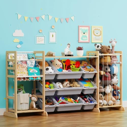 65" Large Toy Storage Organizer with Bookshelf and Stuffed Animal Storage by Unknown