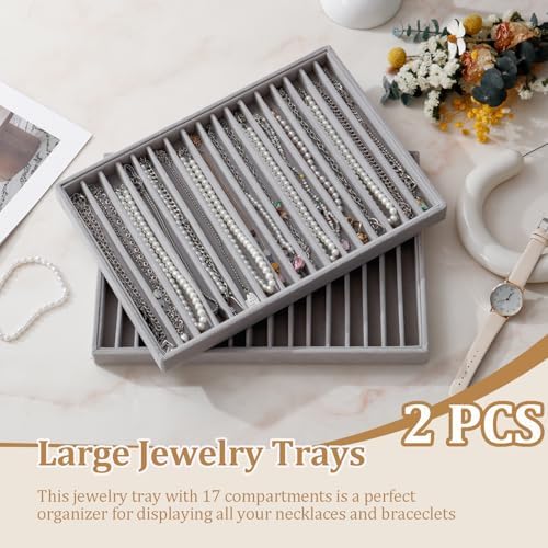 Large Velvet Jewelry Tray Display Drawer Inserts 2 Pack - Image 2