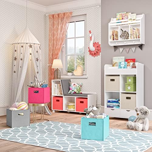 RiverRidge Folding Storage Bins - 2-pack of 10in Tall Taupe Cubes - Image 3