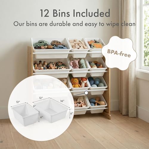 Humble Crew Kids Toy Organizer with 12 Bins, 4 Tier Storage for Playroom - Image 4