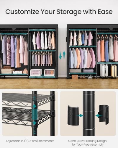 SONGMICS Closet Organizers and Storage, Clothes Rack with Shelves - Image 4