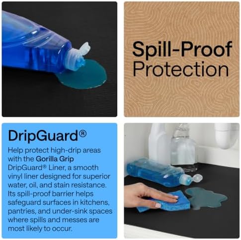 GORILLA GRIP Shelf Liner, Kitchen Drawer Protector, 17.5x120 Black - Image 3