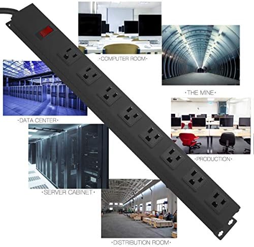 HHSOET Heavy Duty Long 8 Outlets, 14AWG Extension Cord, Black, 3FT, 2 - Image 6