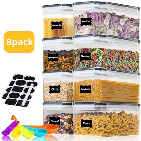 8pc 3.2L Airtight Canisters with Lids, Kitchen Dry Pantry Storage - Image 6
