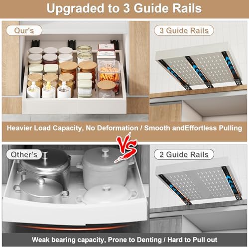 Fokyfok 2Pc Pull out Cabinet Organizer,11"-16"W,13"-17"D,Expandable - Image 4