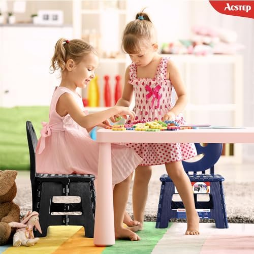 ACSTEP Folding Kids Step Stool with Back Support for Kids,9" Plastic Kids Chair for Outdoor or Indoor Kitchen Step Stools and Bathroom Stool for Toddlers Boys Girls - Image 5