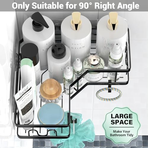 AKTECKE Corner Shower Caddy Bathroom Organizer: Stainless Steel Adhesive Shower Rack - 3Pack No Drilling Shower Shelf - Rustproof Bathtub Organizer - Image 3