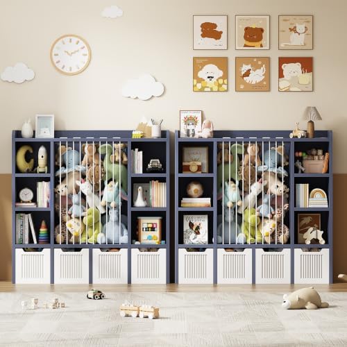 Toy Storage Organizer with Stuffed Animal Storage, Blue - Image 7