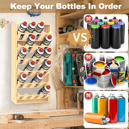 24 Can Spray Paint or Lube Can Holder Aerosol Can Rack 14.2"L x 5"W x30"H - Image 2