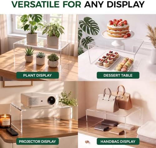Large Acrylic Risers 2 Pack, Clear Display Stands, 12 x 8 x 6 Inch - Image 7