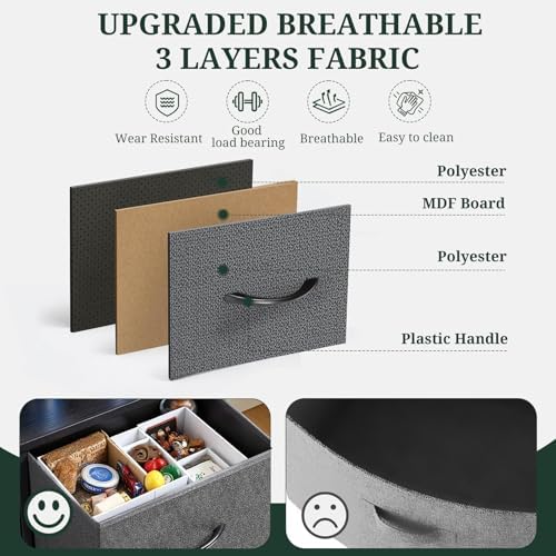 5-Drawer Dresser for Bedroom, Anti-Tip Wide Storage Organizer Fabric - Image 6