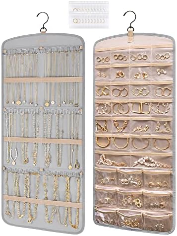 BAGSMART Hanging Jewelry Organizer, Necklace Holder Anti-tangle, Large Grey by BAGSMART