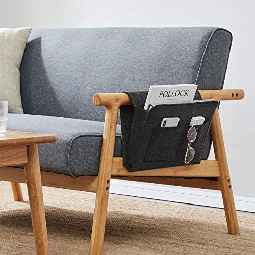 YOUDENOVA Bedside Caddy, Bedside Organizer for Dorm Room, Bunk Bed, Grey - Image 2