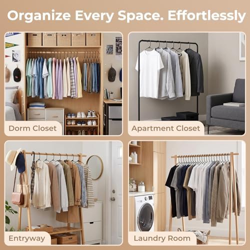 HOUSE DAY Black Plastic Hangers 16 Pack, Slim Space-Saving Clothes Hangers - Image 6