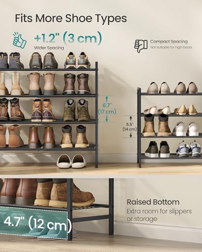 SONGMICS 4-Tier Metal Shoe Rack, Vertical Shelf, Holds up to 20 Pairs - Image 5