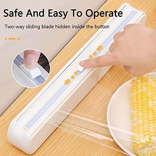 Plastic Wrap Dispenser With Cutter, Reusable Cling Film Dispenser, Cling Wrap Dispenser With Slide Cutter, Also For Aluminum Foil, Tin Foil, Baking Paper (M) - Image 4