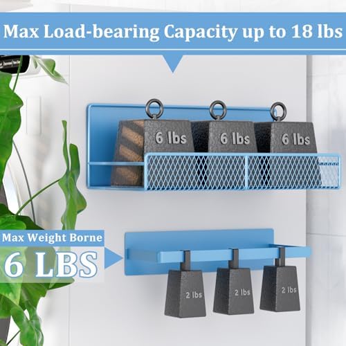 DTUQYX Magnetic Shelf for Washing Machine 4-Pack: Widen Magnetic Laundry Organizer (5"-6") with Hanger Organizer, Strong Magnet, Rust Proof, Heavy Duty Magnetic Spice Rack for Refrigerator (Blue) - Image 3