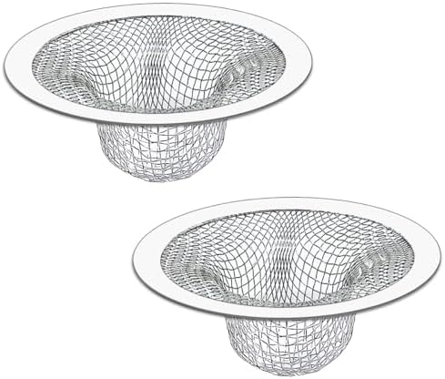 Seatery 2PCS Tub Drain Hair Catcher - 2.75 inch Shower Drain Mesh Strainer, Stainless Steel Shower Bathtub Drain Cover, Bathroom Sink Strainer Filter Basket for Bathroom Sink, Wash Basin Floor Drain by Seatery