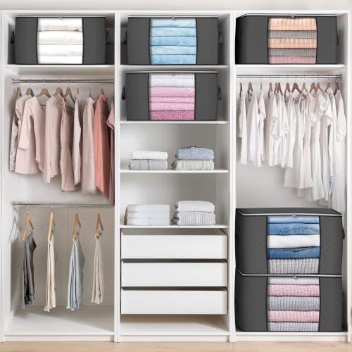 90L Large Storage Bags, 2 Pack Clothes Storage Bins Closet Organizers - Image 5