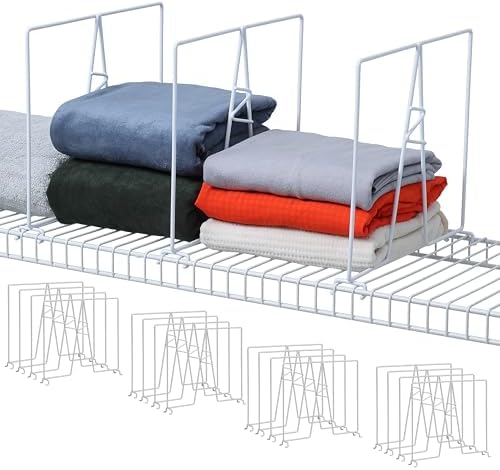 Wire Shelf Dividers, White, 12" Deep, 12" Height, 10 Pack by Unknown