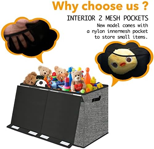 Pantryily Large Foldable Toy Storage Box with Lid,Plush Toy Organizer Chest - Image 3