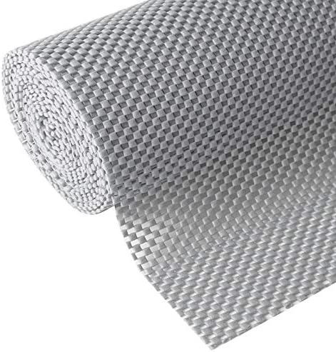 Shelf Drawer Liner Non-Adhesive with Non Slip Durable Strong Clean Size 17.7 Inches X 10 Feet Drawers, Shelves, Cabinets, Storage for Kitchen and Desks, Light Gray by Iwtmm