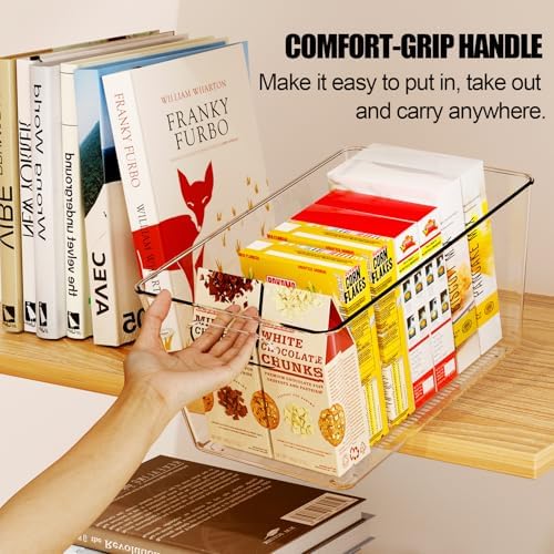 6 Pack Clear Plastic Storage Bins, Kitchen&Pantry Organizer Large - Image 6