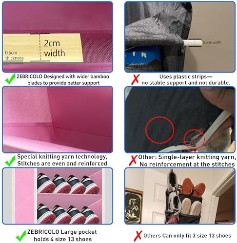 10 Tiers Shoe Organizer for Closet, 20 to 30 Pairs Shoe Rack Door - Image 4