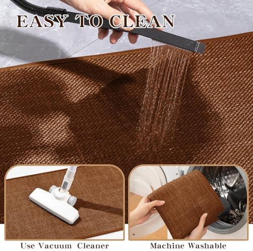chakme Bathroom Rugs Mat U-Shaped 24x17, Ultra ThinNon Slip Bath Mat Small Quick Dry Absorbent Bath Matfor Bathroom Floor, Rust, U-24"x17" - Image 6