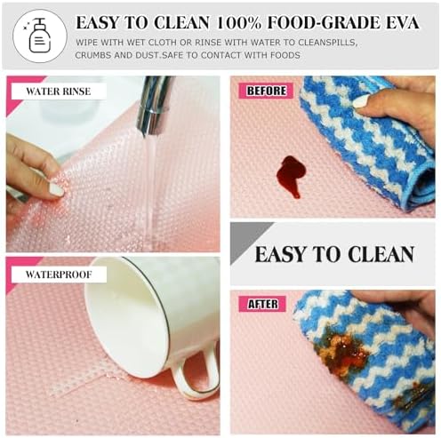 20Pcs Refrigerator Liners, Washable Fridge Liner Shelf Mats Refrigerator Pads for Cupboard Cabinet Drawer Home Kitchen Accessories Organization (Pink) - Image 3