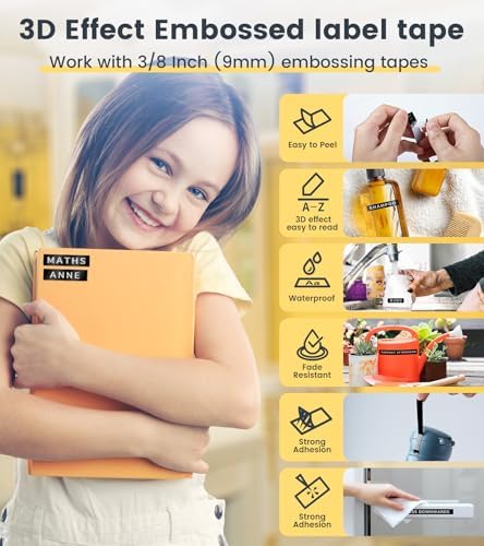 Embossing Label Maker, Vintage Embossed Label Maker Machine with Tapes 9mm - Image 2