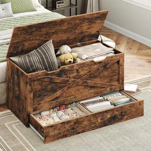 RALGEND Toy Chest, 39.4" Storage Chest with Drawer and Pull Handles - Image 2