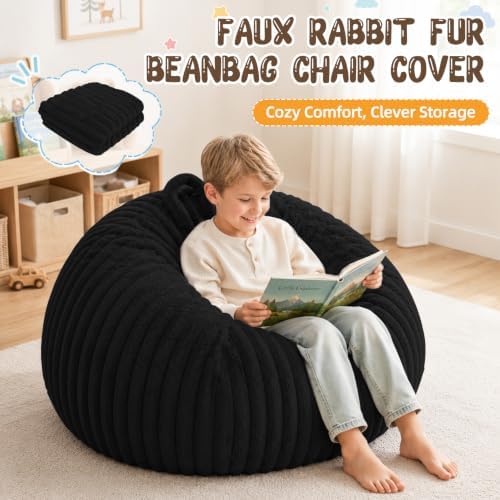 Bean Bag Cover No Filler Stuffed Animal Storage Bean Bag Chair Cover - Image 3