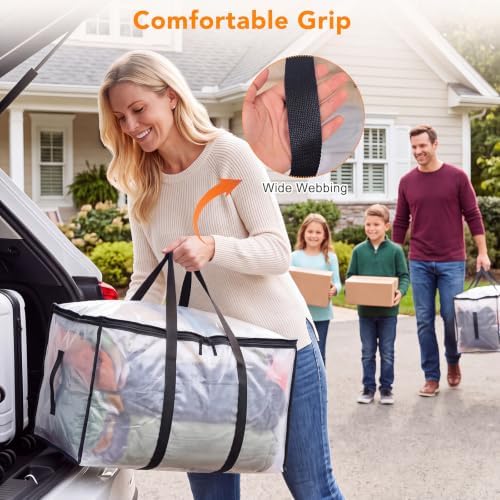 6 Pack 93L Extra Large Heavy Duty Clear Moving Bags 200LBS, Black Edges - Image 5