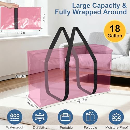 3Pcs Extra Large Heavy Duty Moving Bags with Reinforced Zippers & Handles - Image 2