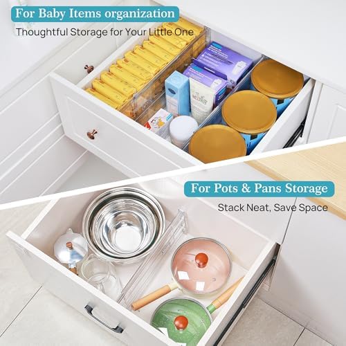Vtopmart 6" Tall Upgrade Drawer Dividers, 12.8"-22.3" Expandable, 6 Pack - Image 6