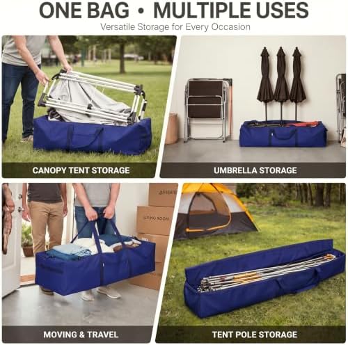 1 Pcs 60 x 17 x 20 Inch, 332 L Large Storage Duffle Bag Blue - Image 6