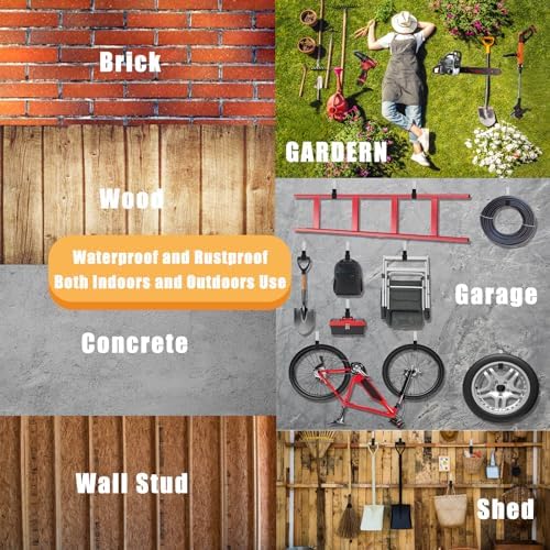 Heavy Duty Garage Utility Hooks, Wall Mount Ladder Hangers, 2S - Image 7